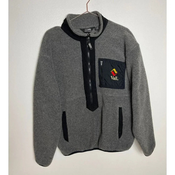 Sierra Sport Two Elk Vail Mens Long Sleeve Half Zip Fleece Jacket Gray Sz M - Picture 8 of 8